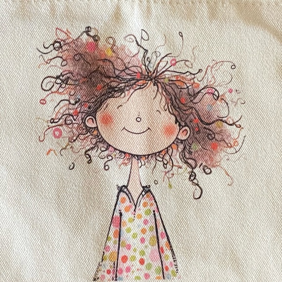 Little Girl 1 Canvas Makeup Bag - NIP - Picture 1 of 3